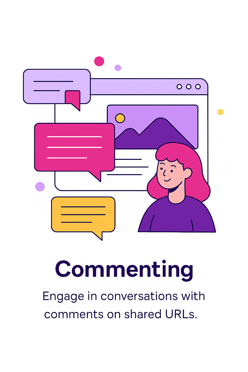 Comments and collaboration on a saved link